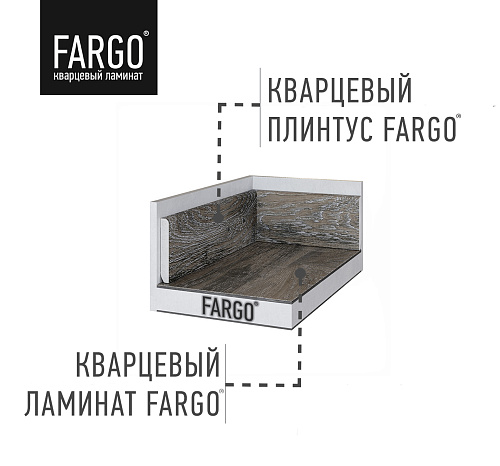 Кварцевый плинтус Fargo 33-64W929 Дуб Сиена Кварцевый плинтус Fargo 33-64W929 Дуб Сиена